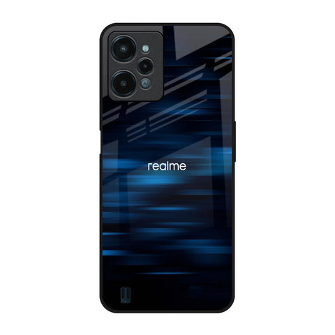 Blue Rough Abstract Realme C31 Glass Back Cover Online