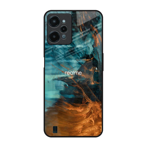 Golden Splash Realme C31 Glass Back Cover Online