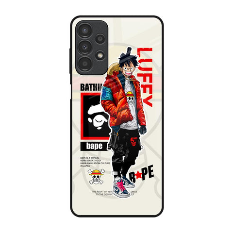 Bape Luffy Samsung Galaxy A13 Glass Back Cover Online