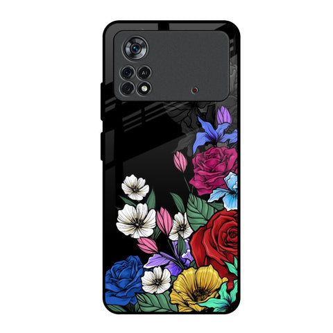 Rose Flower Bunch Art Poco X4 Pro 5G Glass Back Cover Online