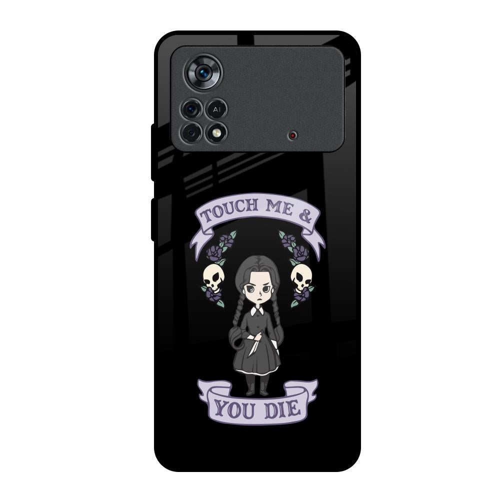Touch Me & You Die Poco X4 Pro 5G Glass Back Cover Online
