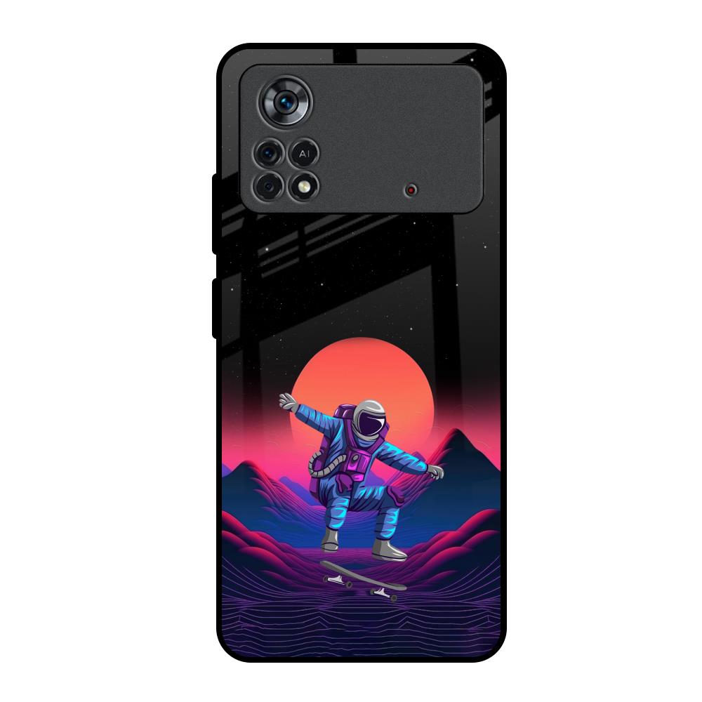 Retro Astronaut Poco X4 Pro 5G Glass Back Cover Online