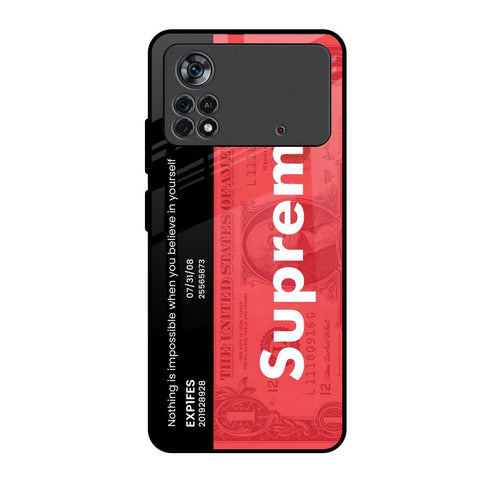 Supreme Ticket Poco X4 Pro 5G Glass Back Cover Online