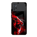 Red Angry Lion Poco X4 Pro 5G Glass Back Cover Online