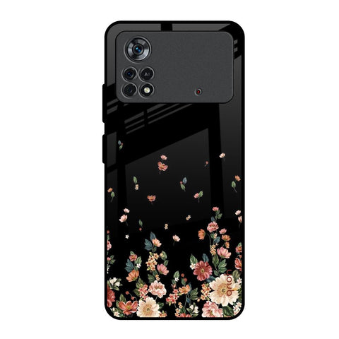 Floating Floral Print Poco X4 Pro 5G Glass Back Cover Online