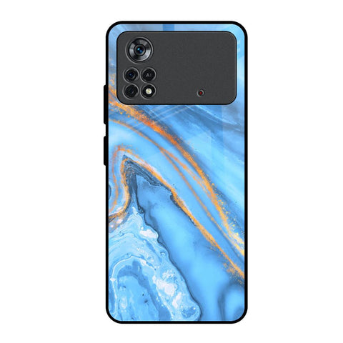 Vibrant Blue Marble Poco X4 Pro 5G Glass Back Cover Online