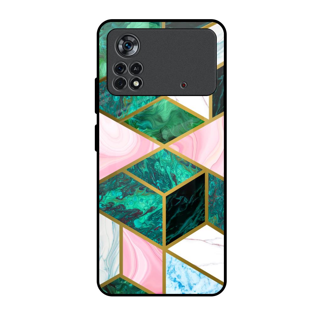 Seamless Green Marble Poco X4 Pro 5G Glass Back Cover Online