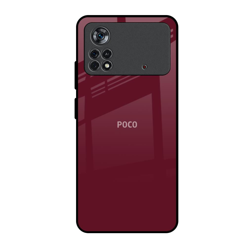 Classic Burgundy Poco X4 Pro 5G Glass Back Cover Online