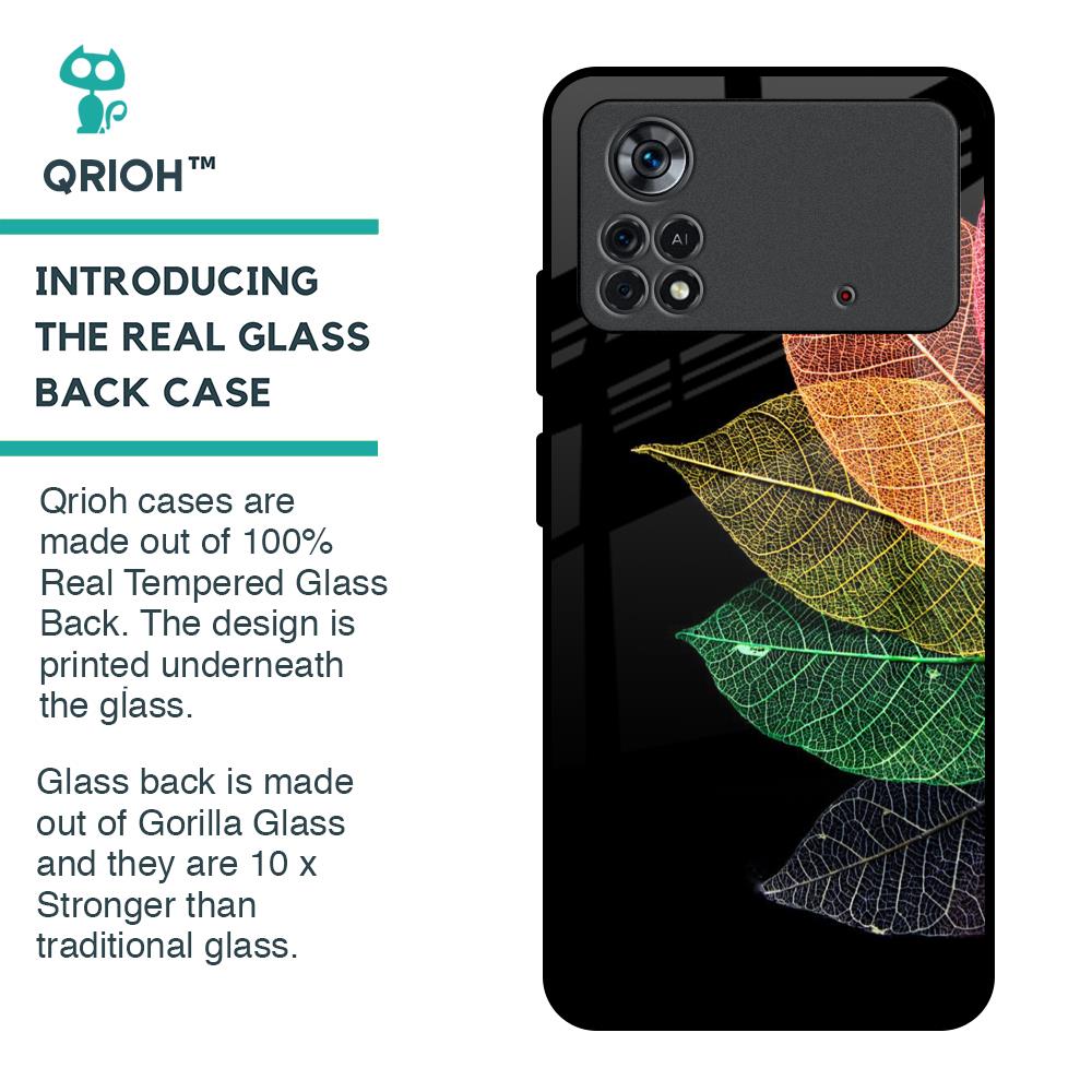 Colorful Leaves Glass Case for Poco X4 Pro 5G
