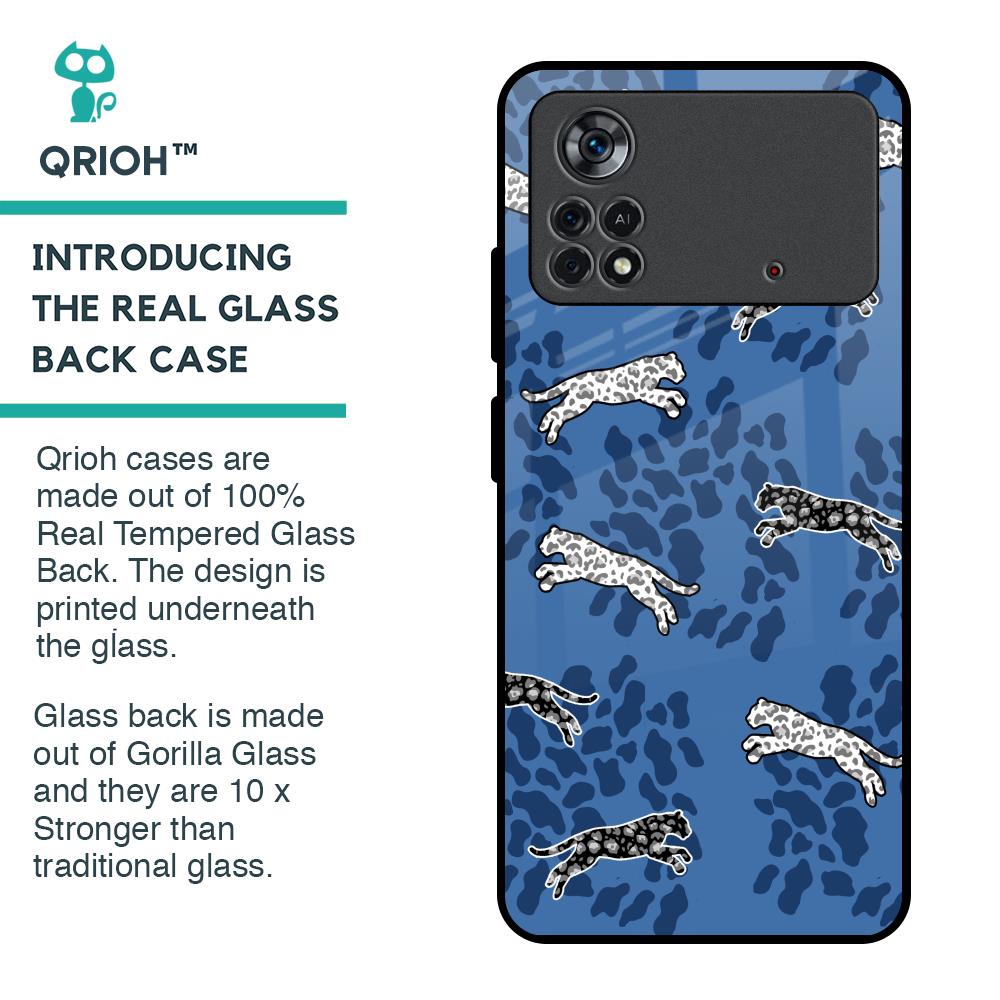 Blue Cheetah Glass Case for Poco X4 Pro 5G