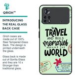Travel Stamps Glass Case for Poco X4 Pro 5G