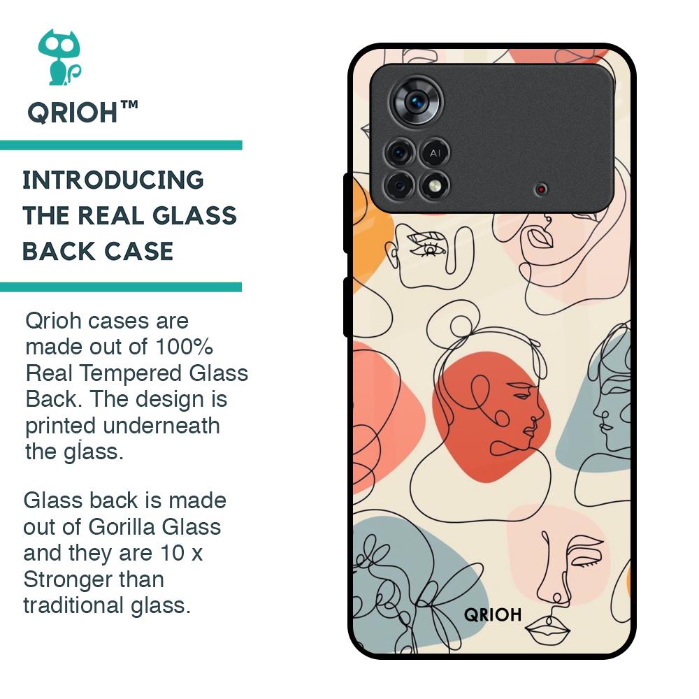 Abstract Faces Glass Case for Poco X4 Pro 5G