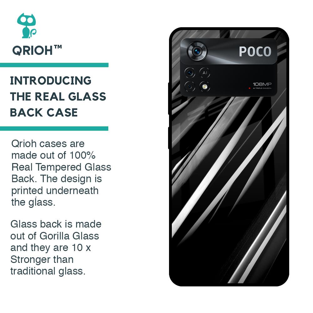 Black & Grey Gradient Glass Case For Poco X4 Pro 5G
