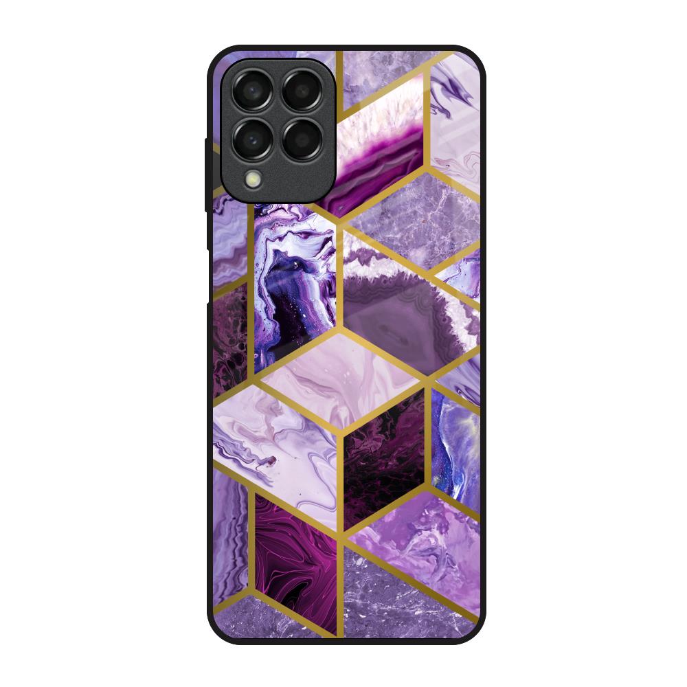 Purple Rhombus Marble Samsung Galaxy M33 5G Glass Back Cover Online