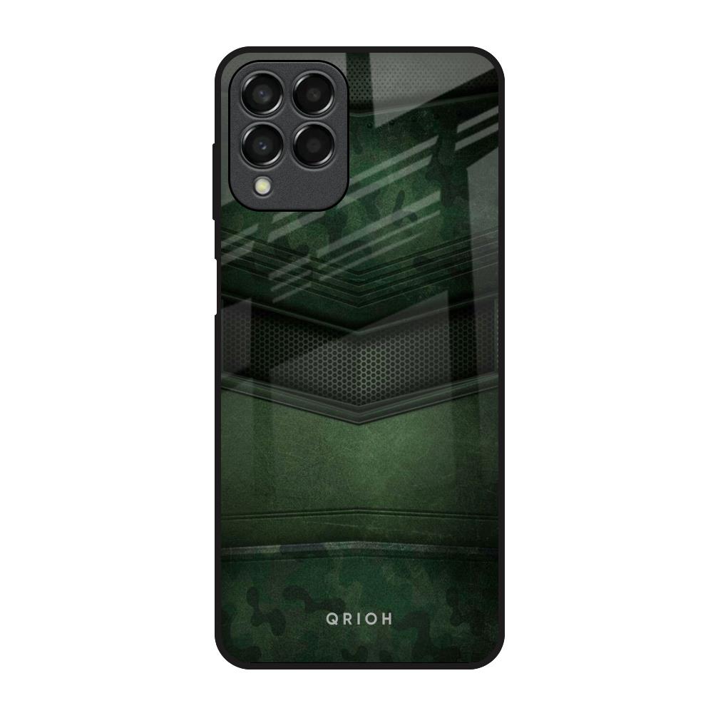 Green Leather Samsung Galaxy M33 5G Glass Back Cover Online