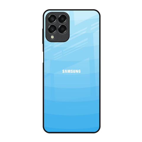 Wavy Blue Pattern Samsung Galaxy M33 5G Glass Back Cover Online