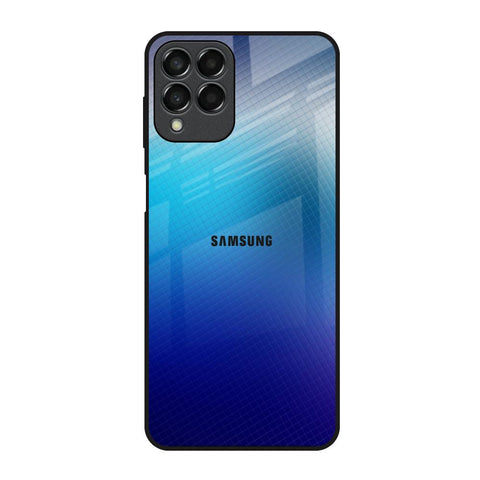 Blue Rhombus Pattern Samsung Galaxy M33 5G Glass Back Cover Online