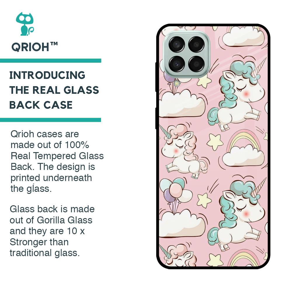 Balloon Unicorn Glass case for Samsung Galaxy M33 5G