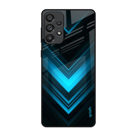 Vertical Blue Arrow Samsung Galaxy A73 5G Glass Back Cover Online