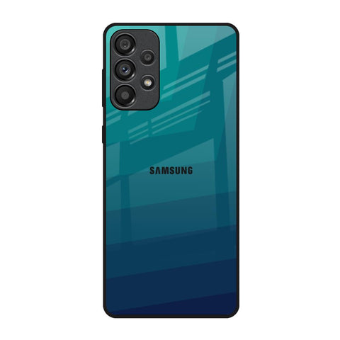 Green Triangle Pattern Samsung Galaxy A73 5G Glass Back Cover Online