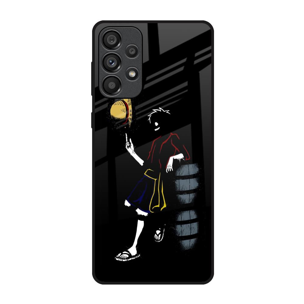 Luffy Line Art Samsung Galaxy A33 5G Glass Back Cover Online