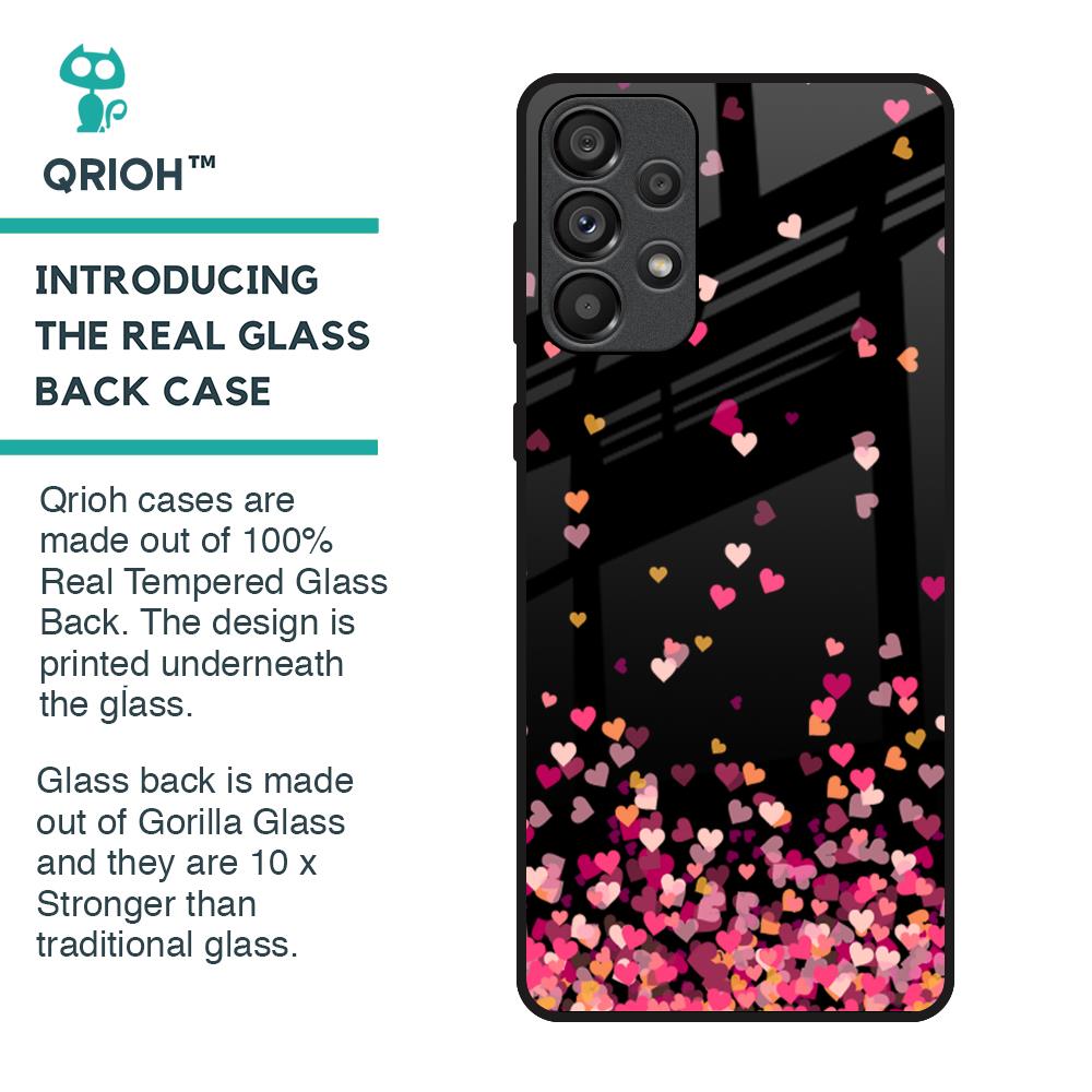 Heart Rain Fall Glass Case For Samsung Galaxy A33 5G