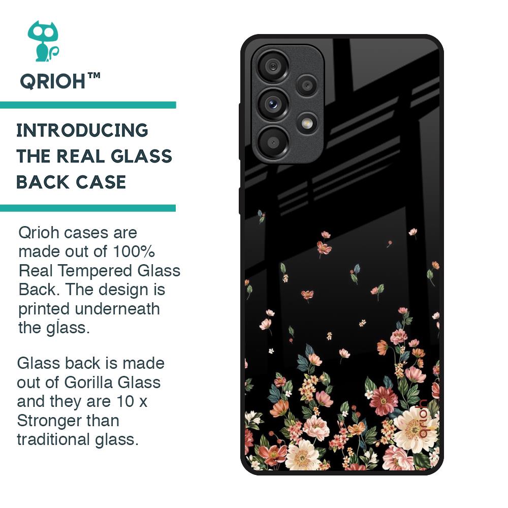 Floating Floral Print Glass Case for Samsung Galaxy A33 5G