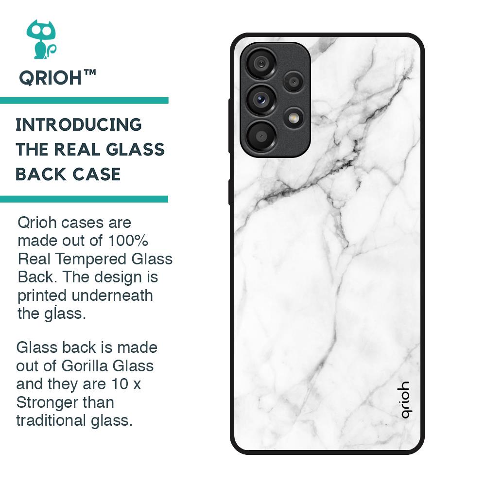 Modern White Marble Glass Case for Samsung Galaxy A33 5G