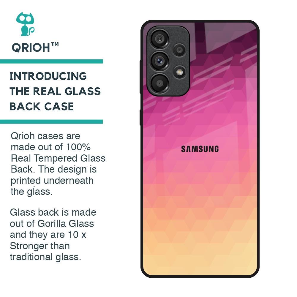 Geometric Pink Diamond Glass Case for Samsung Galaxy A33 5G