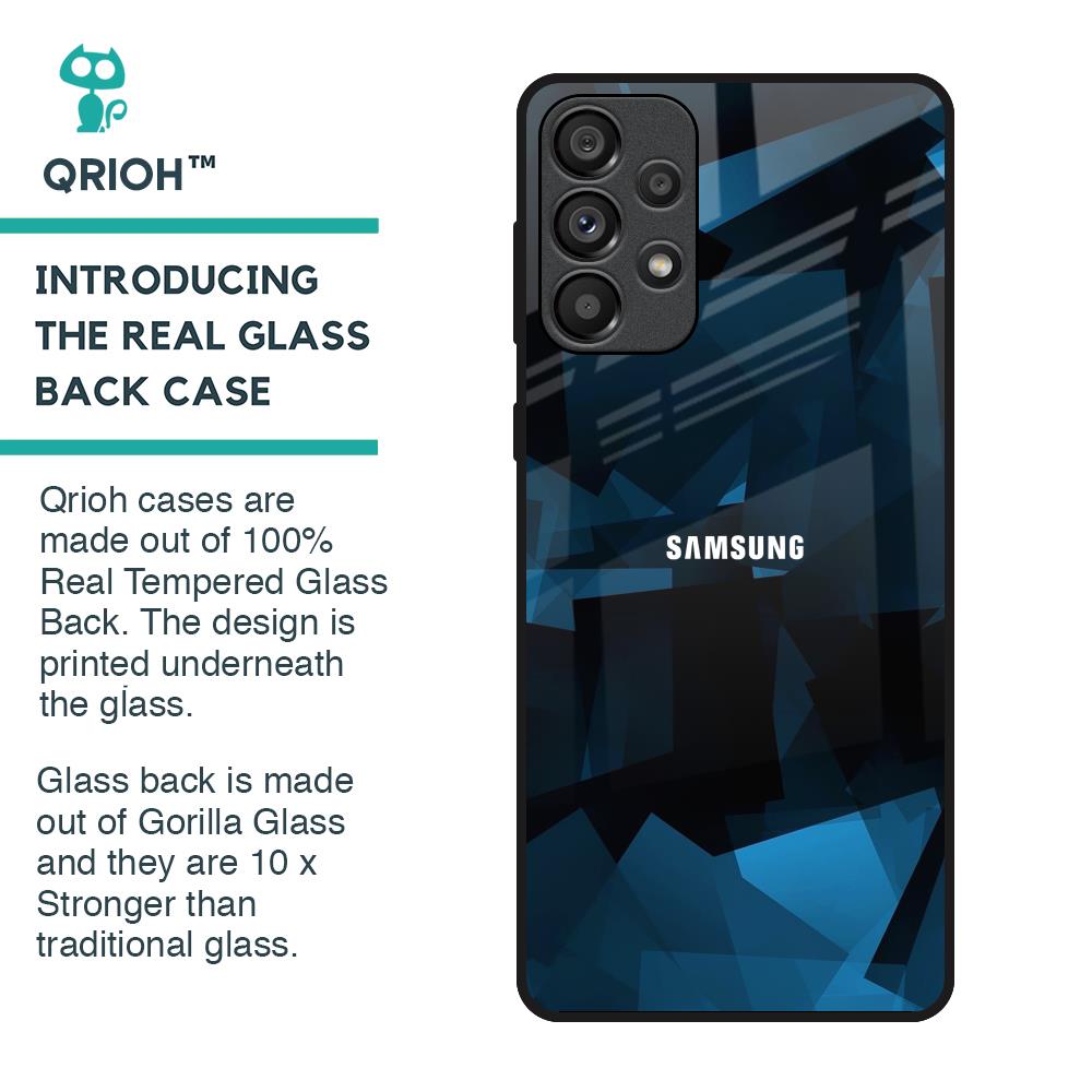 Polygonal Blue Box Glass Case For Samsung Galaxy A33 5G