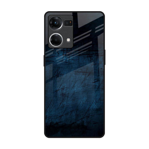 Dark Blue Grunge OPPO F21 Pro Glass Back Cover Online