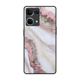 Pink & Gold Gllitter Marble OPPO F21 Pro Glass Back Cover Online