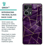 Geometric Purple Glass Case For OPPO F21 Pro