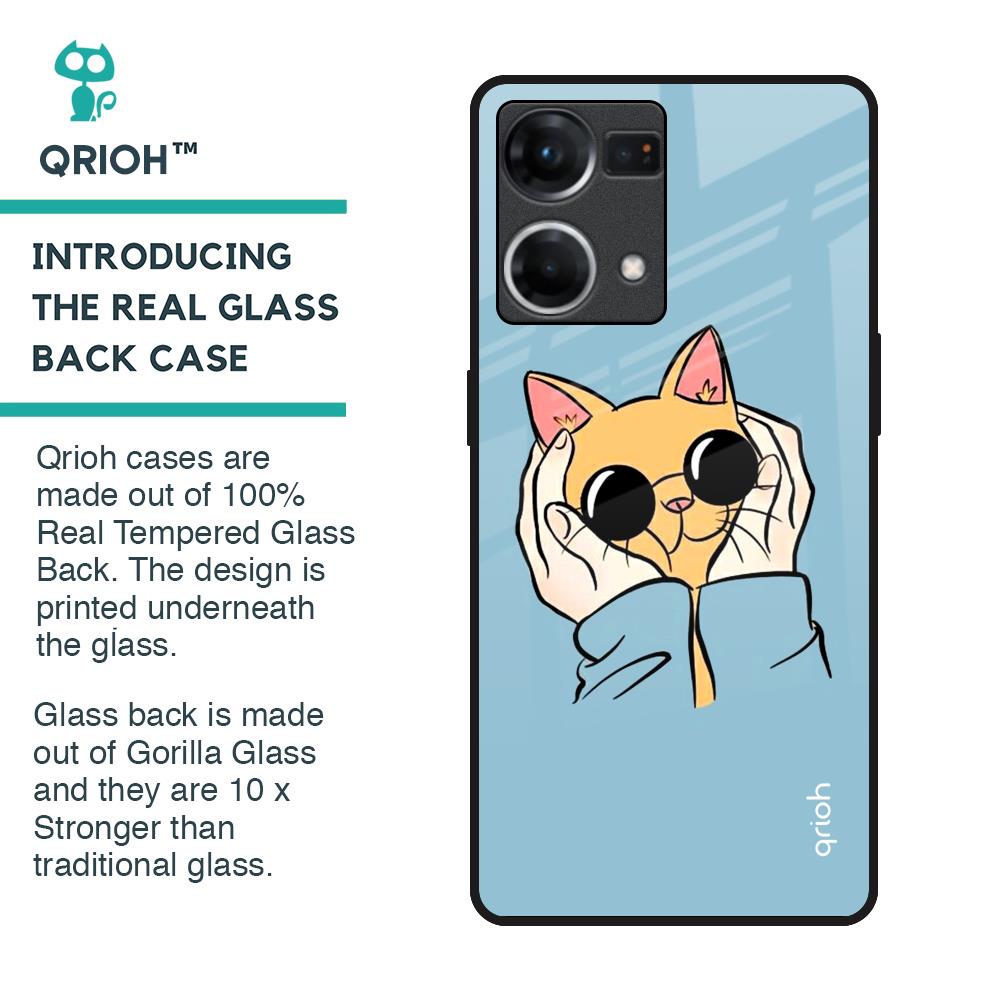 Adorable Cute Kitty Glass Case For OPPO F21 Pro