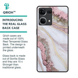 Pink & Gold Gllitter Marble Glass Case for OPPO F21 Pro
