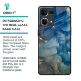 Blue Cool Marble Glass Case for OPPO F21 Pro