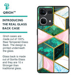 Seamless Green Marble Glass Case for OPPO F21 Pro