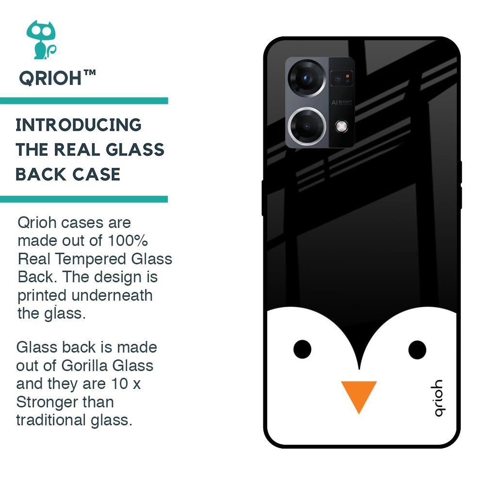 Cute Penguin Glass Case for OPPO F21 Pro