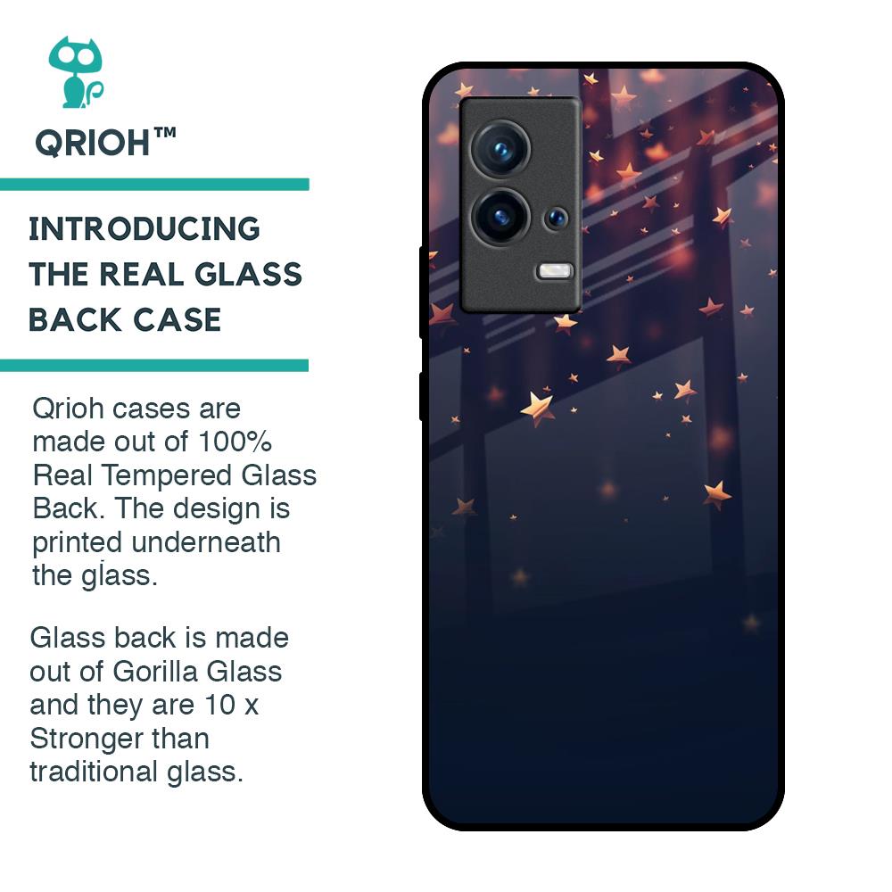 Falling Stars Glass Case For IQOO 9 5G