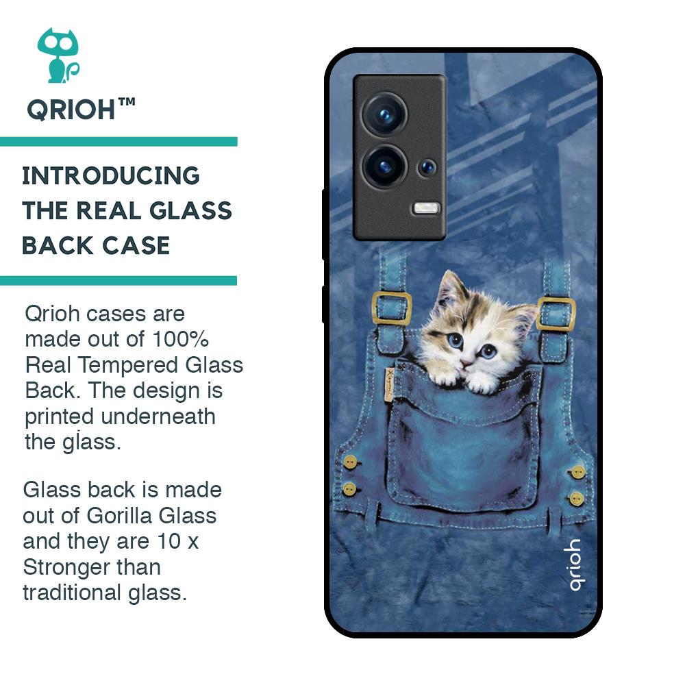 Kitty In Pocket Glass Case For IQOO 9 5G