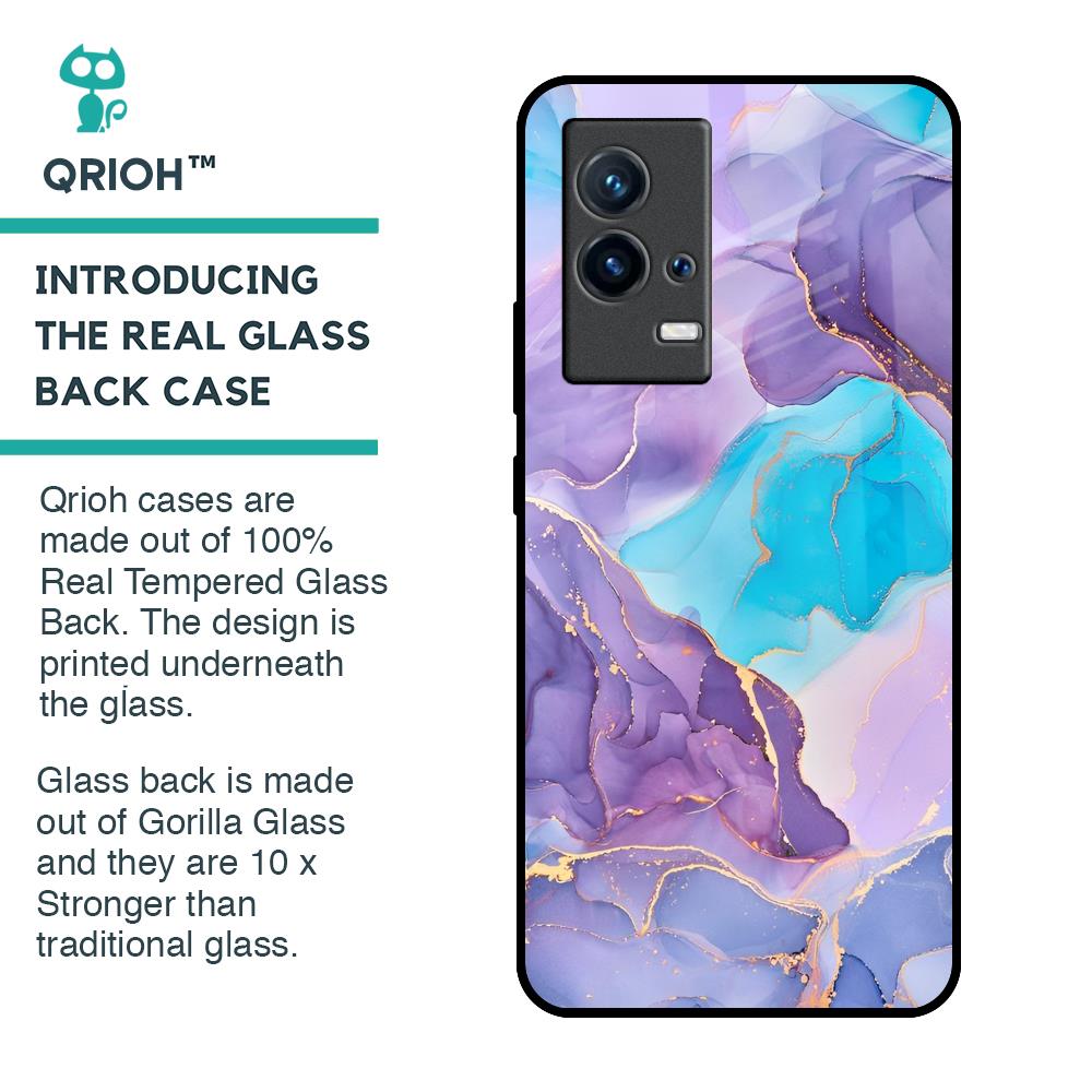 Alcohol ink Marble Glass Case for IQOO 9 5G