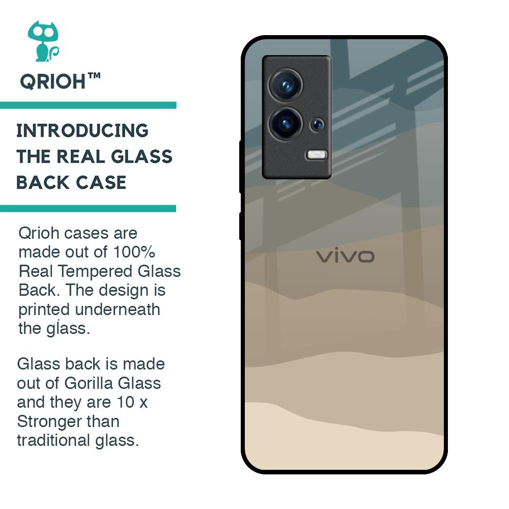 Abstract Mountain Pattern Glass Case for IQOO 9 5G