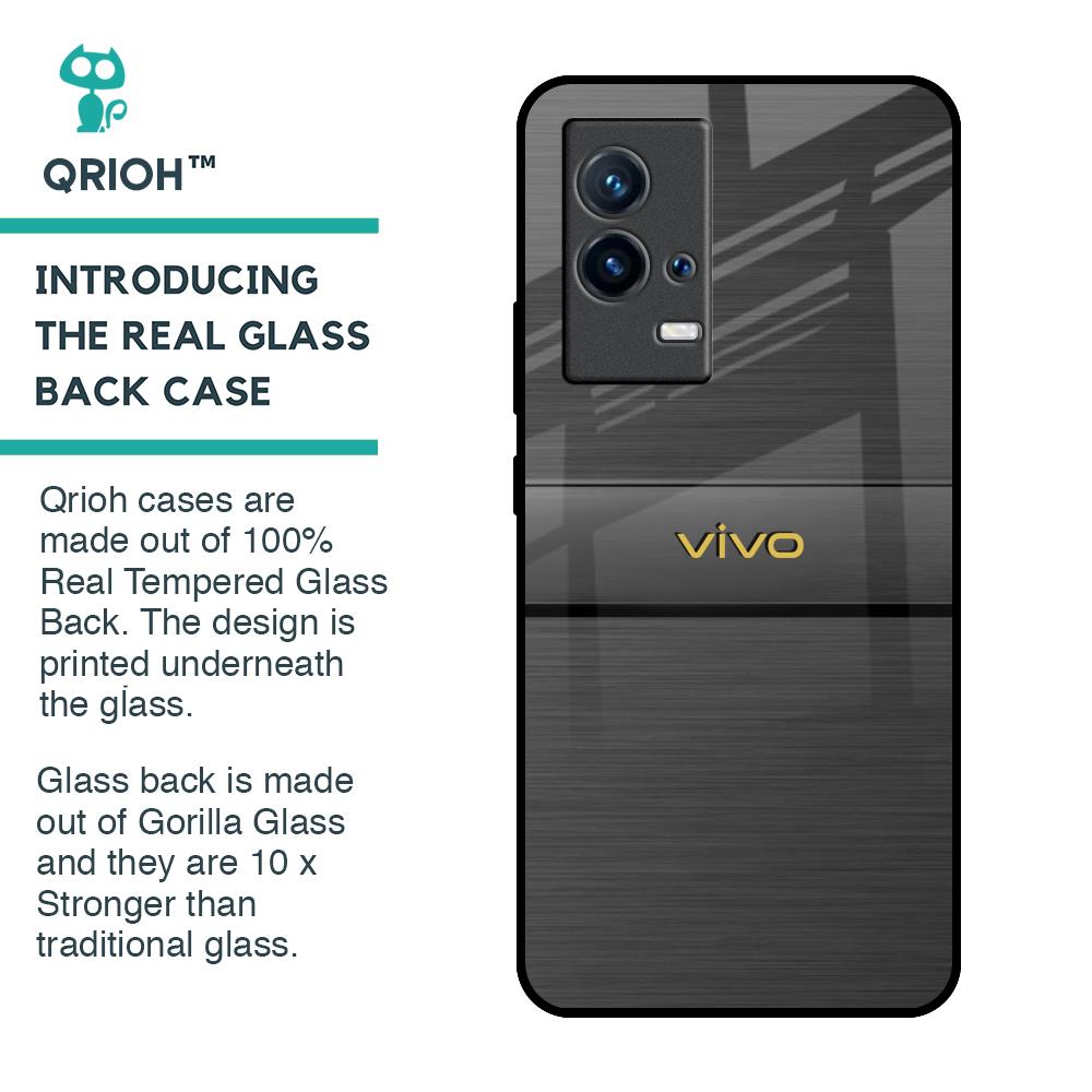 Grey Metallic Glass Case For IQOO 9 5G