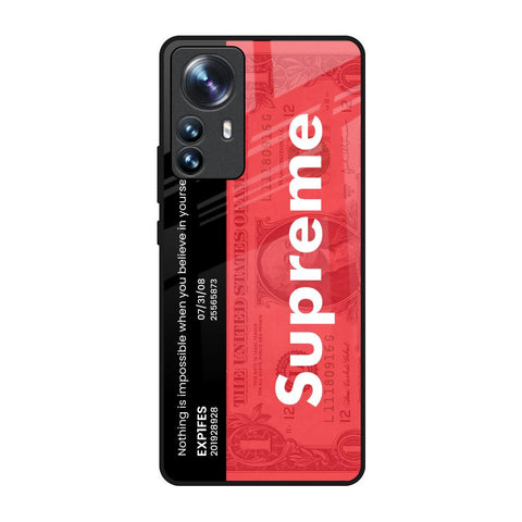 Supreme Ticket Mi 12 Pro 5G Glass Back Cover Online