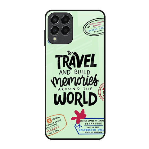 Travel Stamps Samsung Galaxy M53 5G Glass Back Cover Online