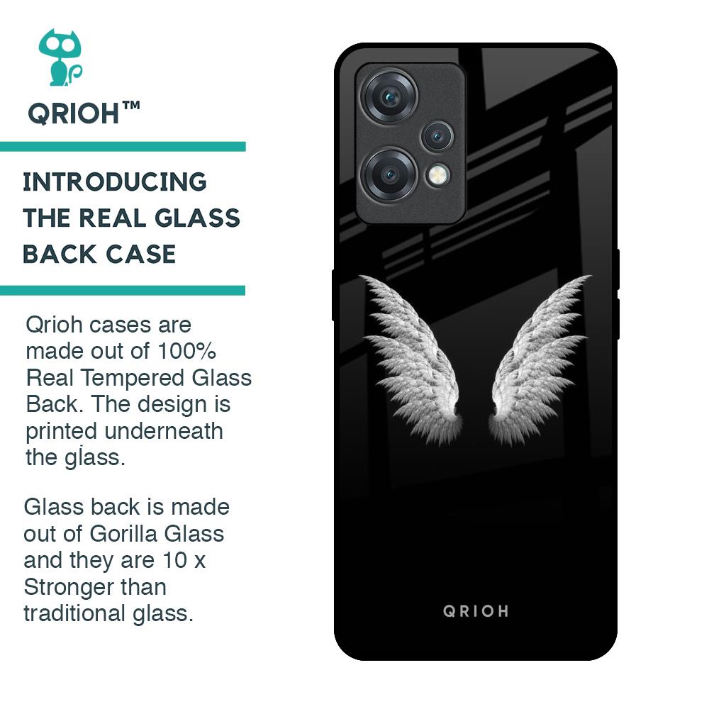 White Angel Wings Glass Case for OnePlus Nord CE 2 Lite 5G