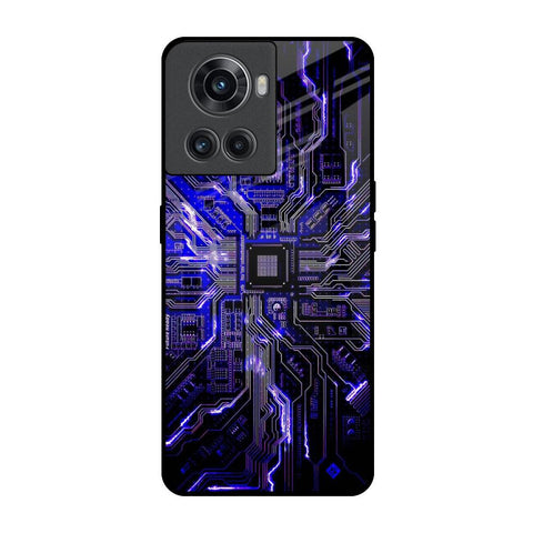 Techno Color Pattern OnePlus 10R 5G Glass Back Cover Online