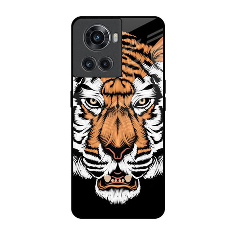 Angry Tiger OnePlus 10R 5G Glass Back Cover Online