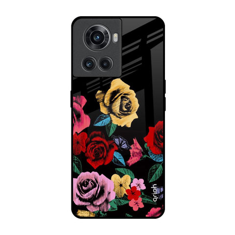 Floral Decorative OnePlus 10R 5G Glass Back Cover Online