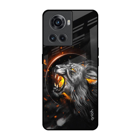 Aggressive Lion OnePlus 10R 5G Glass Back Cover Online
